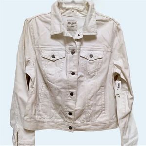 NWT Old Navy white jean jacket